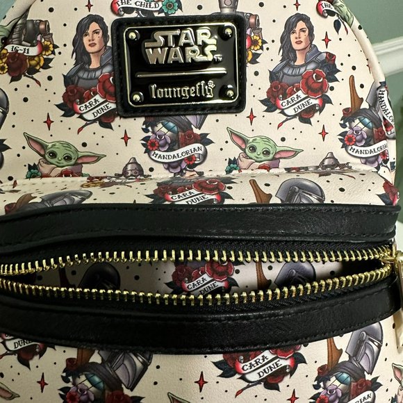 Loungefly | Star Wars The Mandalorian Tattoo Print Mini Backpack | NWT main image 8